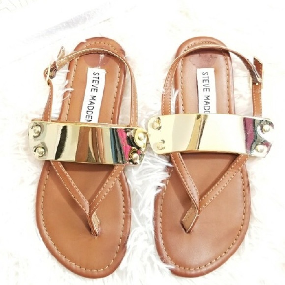 Steve Madden Shoes - STEVE MADDEN • Gold Strap Sandals
